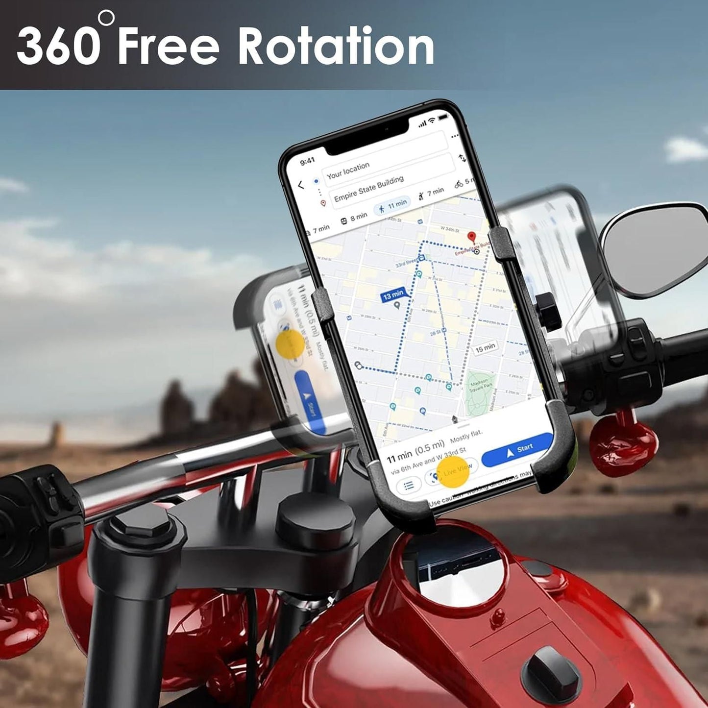 🌀 360° Rotation Phone Mount – Perfect Grip, Perfect Ride! 🚴📱
